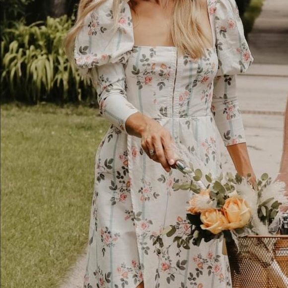 Rose stripe midi dress Clearance